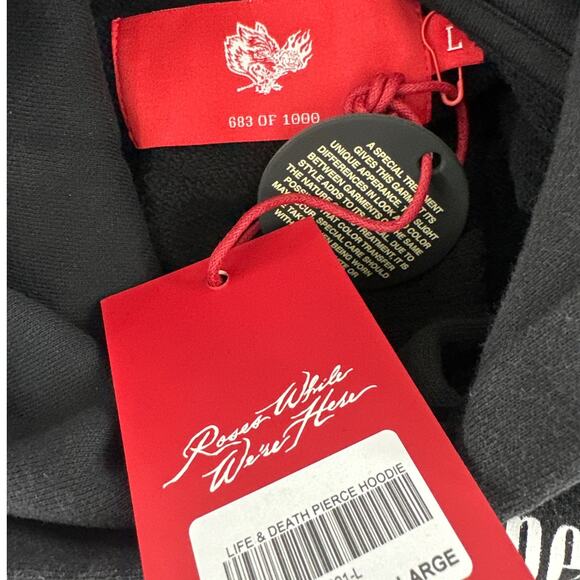 Darc Sport Men's Black Life And Death Pierce Hoodie Size L - Picture 11 of 13